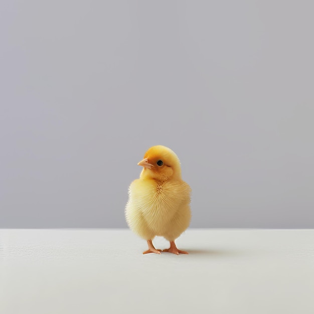 Foto fotografia minimalista di un pollo carino