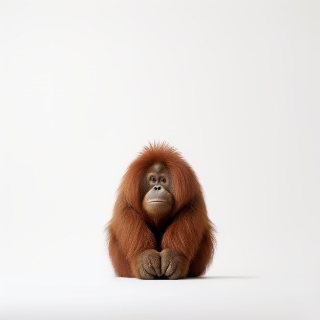 Minimalist Photography Of A Cute Orangutan In Japanese Minimalism Style