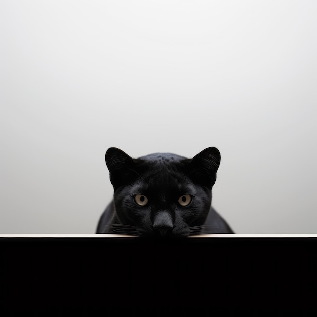 Photo minimalist photography of cute panther in japanese minimalism style