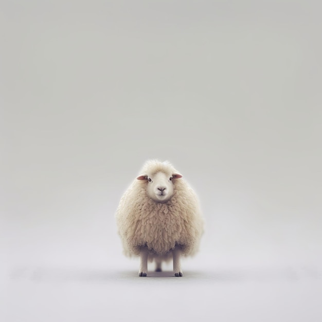 Minimalist Photography Of A Cute Sheep