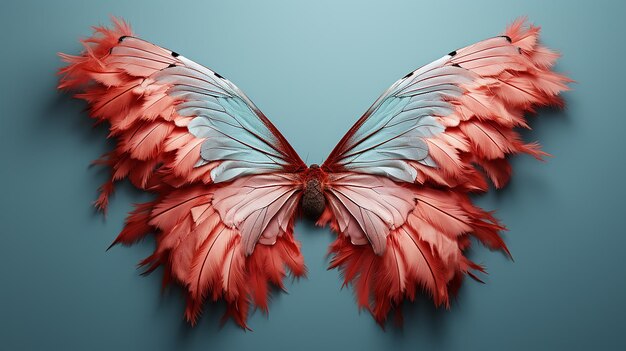 Photo minimalist photography light blue and coral angel wings