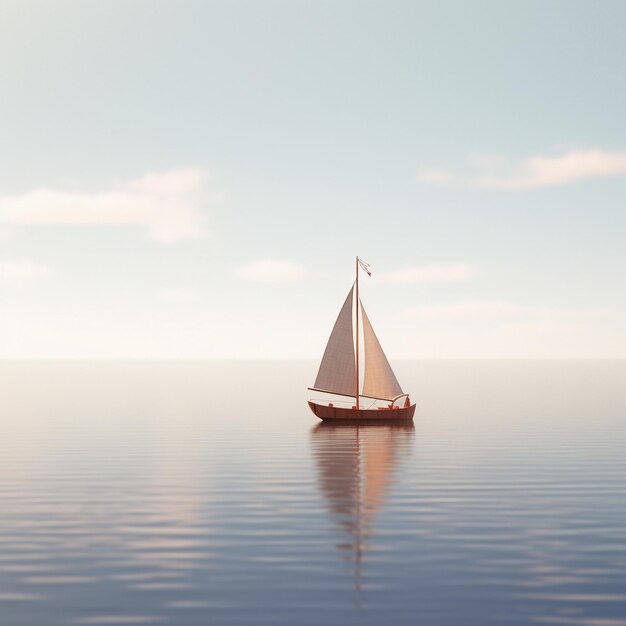 Photo minimalist photography of a sailboat