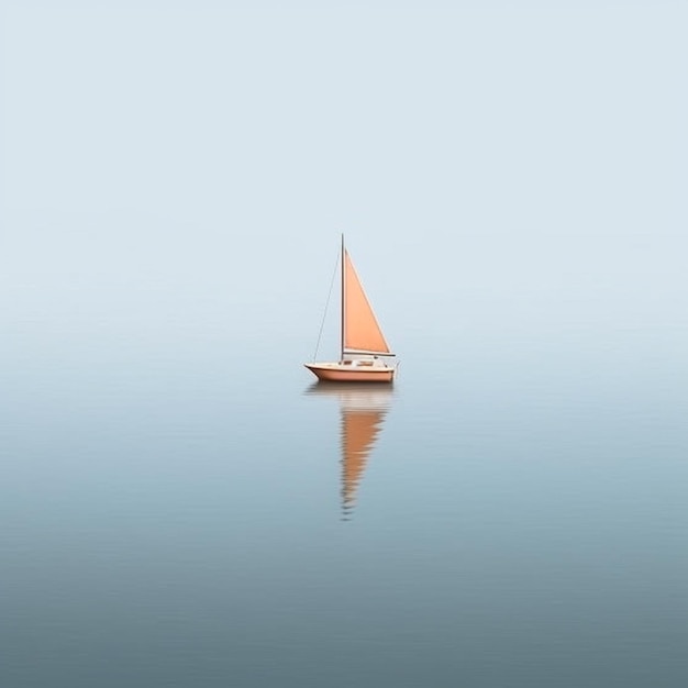 Minimalist photography of a sailboat