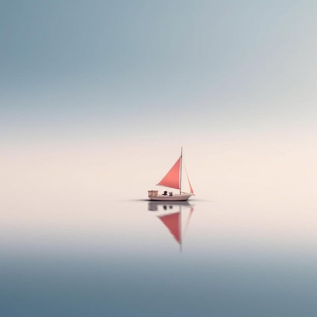 Photo minimalist photography of a sailboat