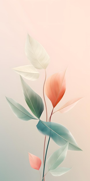 minimalist pixar style translucent leaves