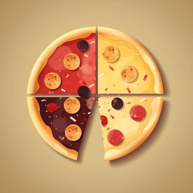 Minimalist pizza simple illustration