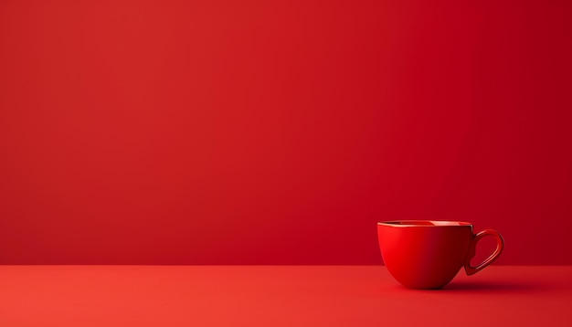 Minimalist plain red background for product photography