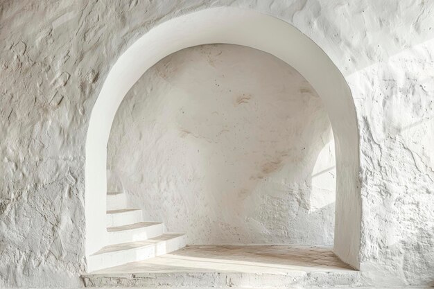 Foto l'arco di gesso minimalista: una prospettiva creativa sull'architettura muraria