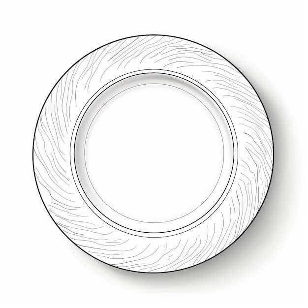 Foto piastra minimalista disegno su sfondo bianco