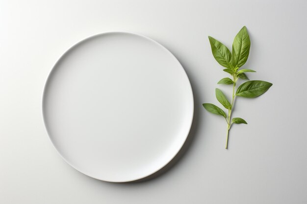 Photo minimalist plate of vegan food