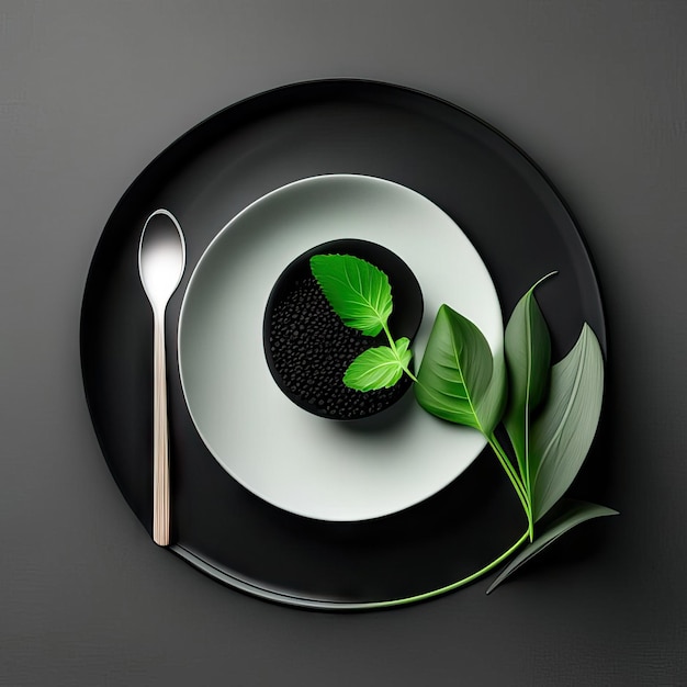 Minimalist plate of vegan food