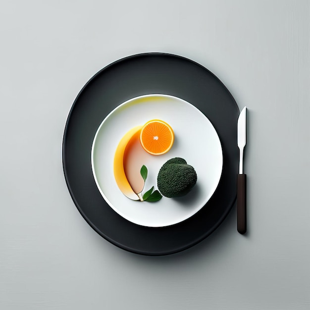 Minimalist plate of vegan food