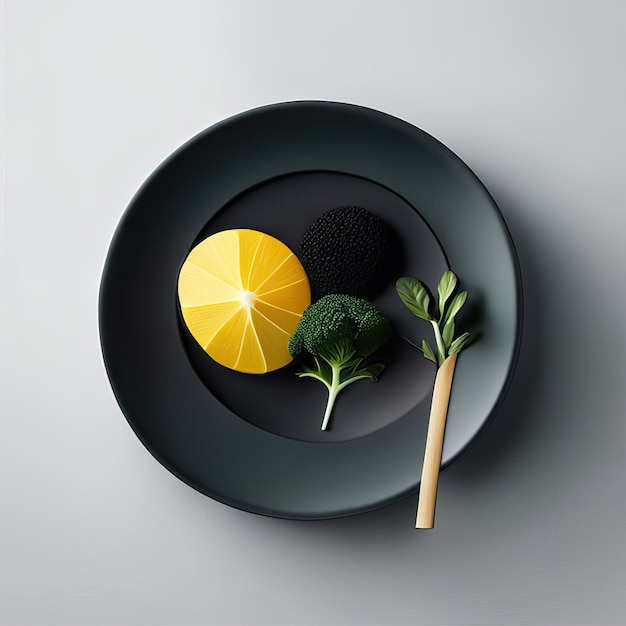 Minimalist plate of vegan food