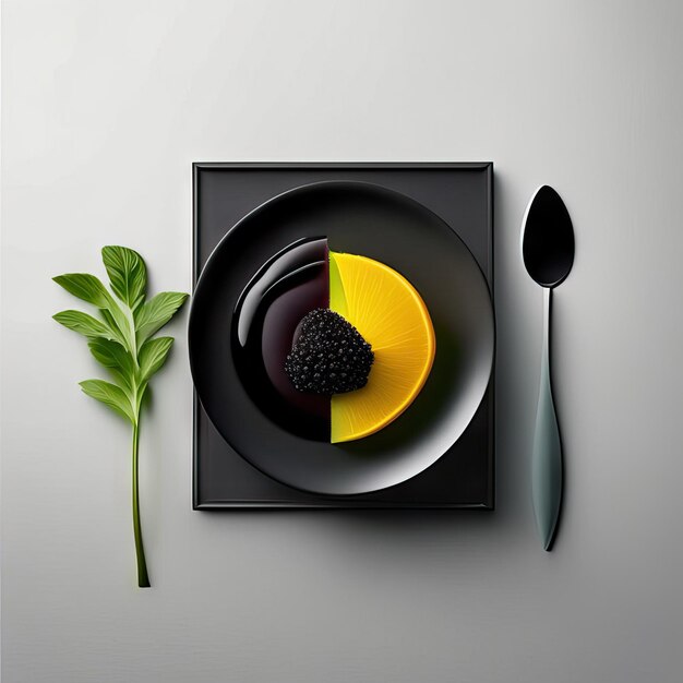 Photo minimalist plate of vegan food