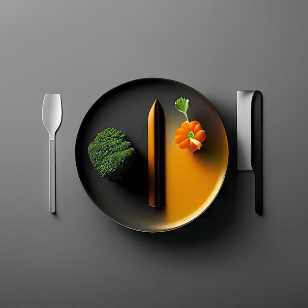 Minimalist plate of vegan food