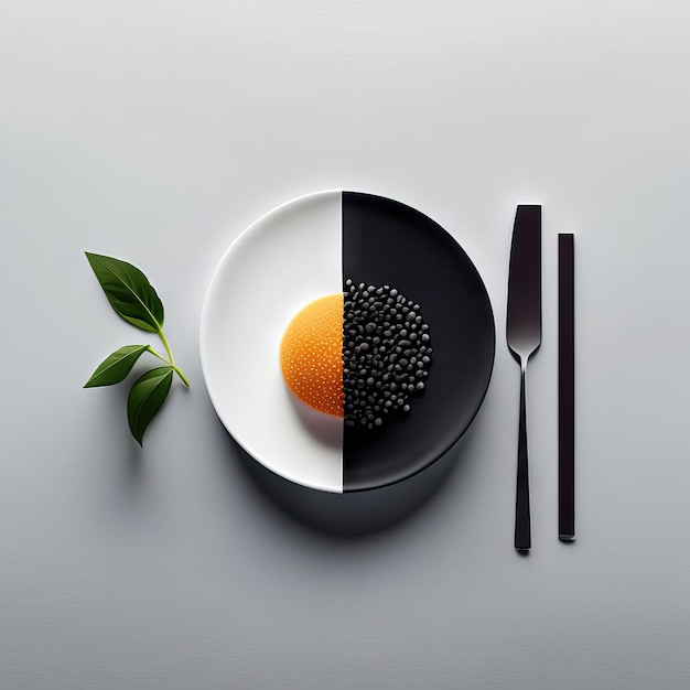 Minimalist plate of vegan food