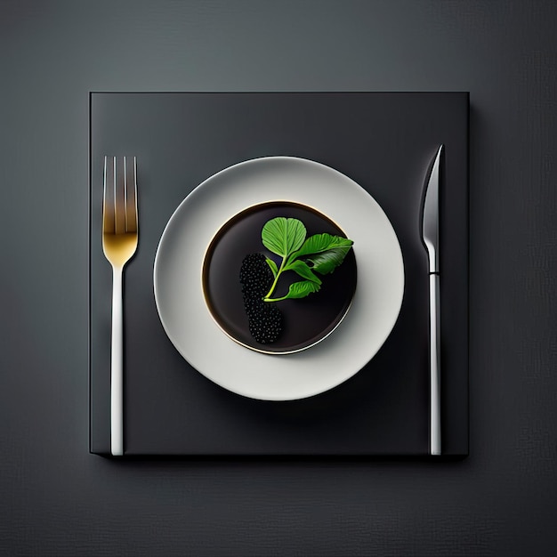 Minimalist plate of vegan food