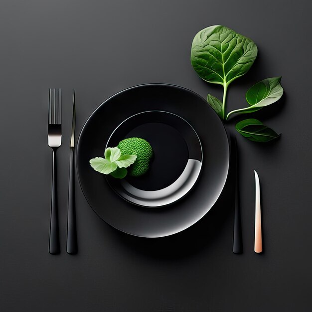 Minimalist plate of vegan food