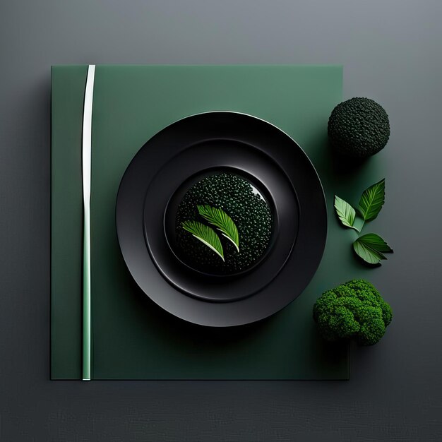 Minimalist plate of vegan food