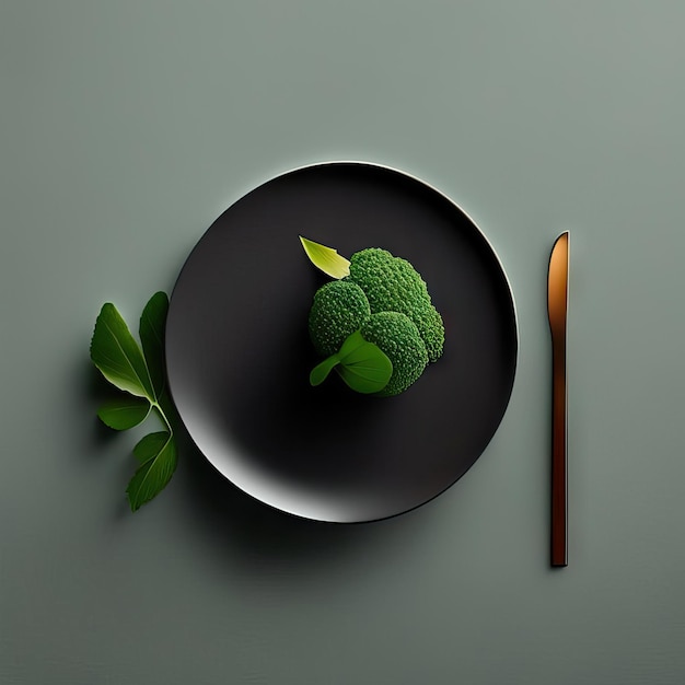 Minimalist plate of vegan food