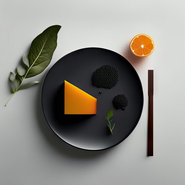 Minimalist plate of vegan food