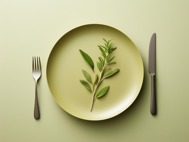 Minimalist plate of vegan food