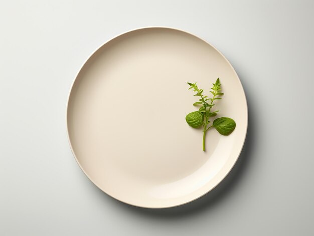 Foto piatto minimalista di cibo vegano