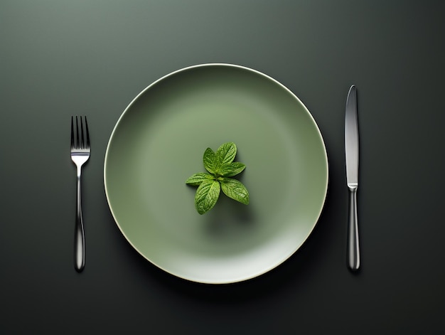 Minimalist plate of vegan food