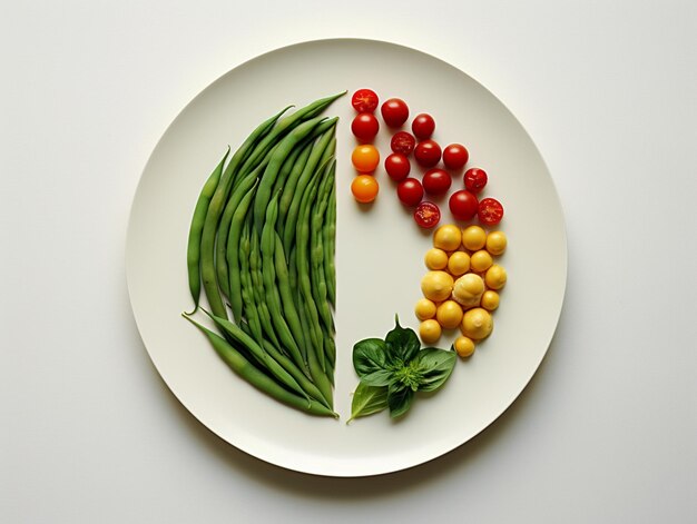 Photo minimalist plate of vegan food