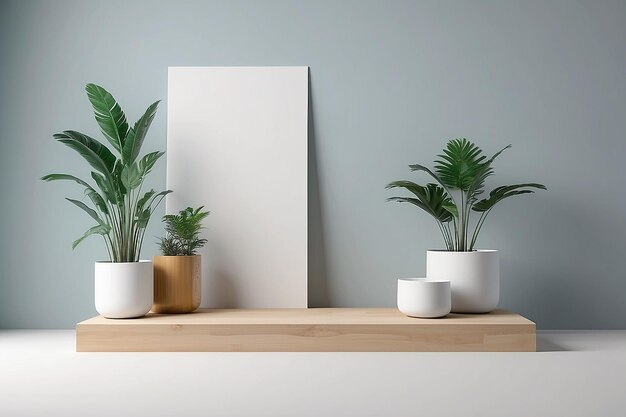 Minimalist podium mockup display with for product presentation 3d rendering