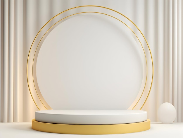 Minimalist podium for product 3d white stage with product stand podium for product presentation