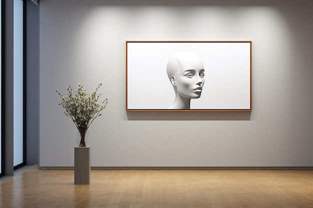 Photo minimalist poster frame mockup gallery created with generative ai