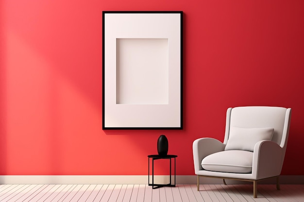 Минималистский макет каркаса плаката в помещении, созданный с помощью генеративного искусственного интеллекта