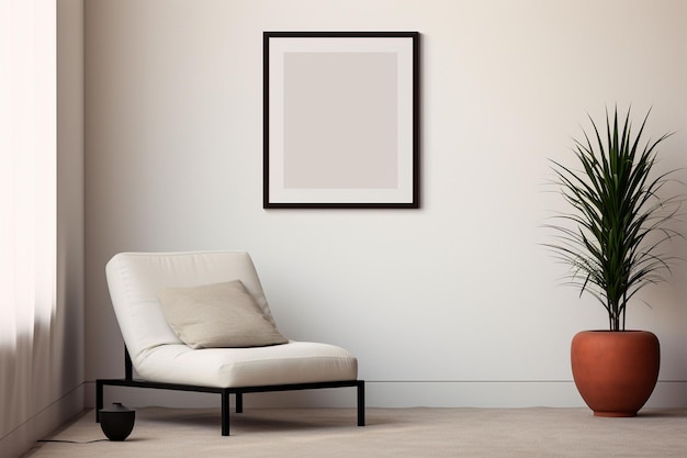 Minimalist Poster Frame Mockup Indoor created with Generative AI