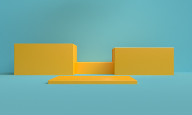 Minimalist primitive geometrical abstract background, 3D render.