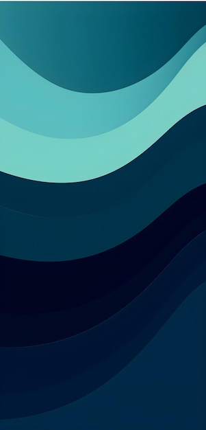 Minimalist Purity Blue Waves App wallpaper Icon in Electric Dark Teal and Navy