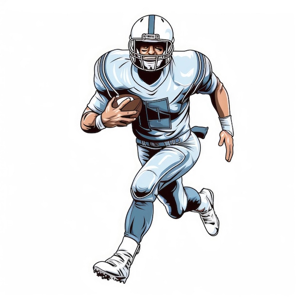 Minimalist Quarterback Sneak Clipart Illustrating the Art of Football in Cartoon Style with Thick O