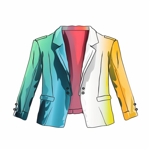 Minimalist Rainbow Colored Blazer Vector Illustration