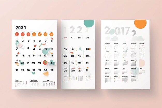 Minimalist Remote Work Calendar Flat Vector Illustration with Milestones