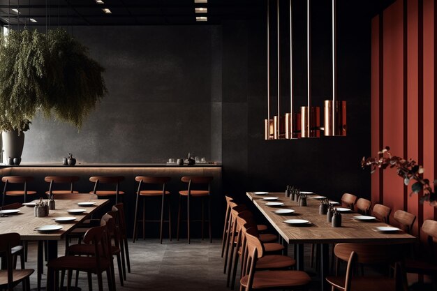 Photo minimalist restaurant with a christmas feel concept