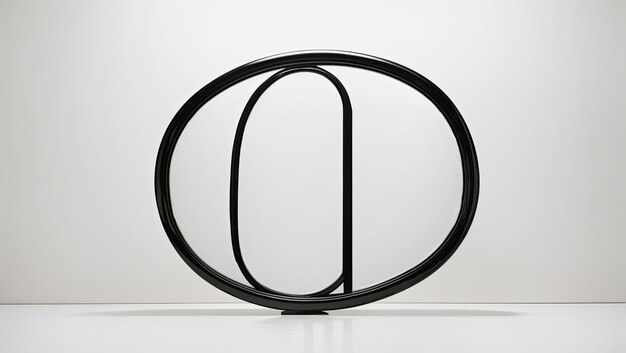 Foto minimalista reverie telaio ovale nero su tela bianca