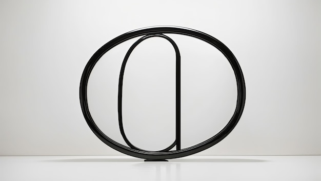 Photo minimalist reverie black oval frame on white canvas