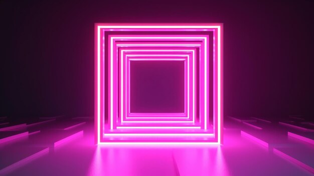 A minimalist room with a vibrant neon light installation as the centerpiece generative ai