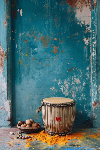 Photo a minimalist scene depicting the holi festival