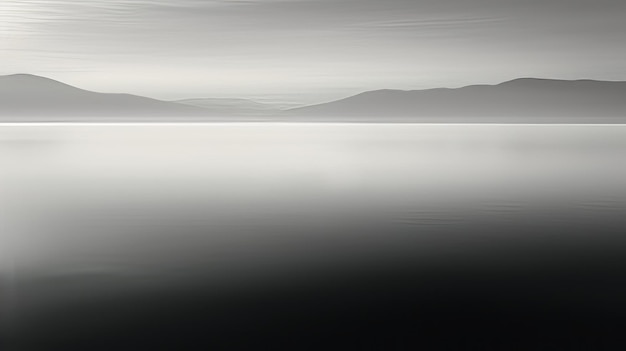 Minimalist Seascape Serene Black Boat on Open Water