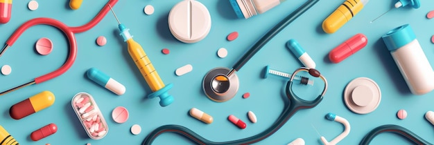 Foto scaffale minimalista con prodotti farmaceutici assortiti esposizione semplificata di assistenza sanitaria e farmaci