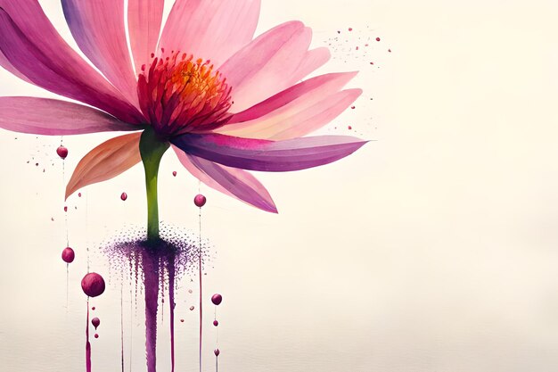 Foto fiore semplice e minimalista dell'acquerello di conner