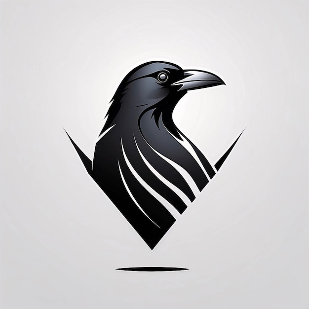 Фото Минималистская изящная и простая иллюстрация логотипа raven crow