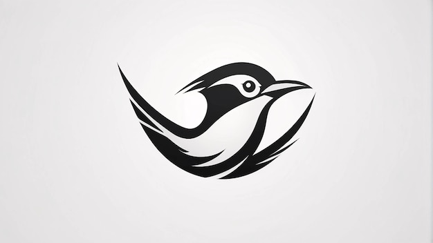 Minimalist Sleek and Simple Bird Illustration Logo Design Idea