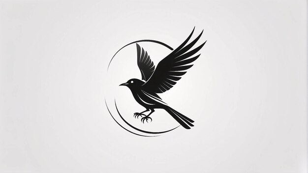 Photo minimalist sleek and simple bird illustration logo design idea